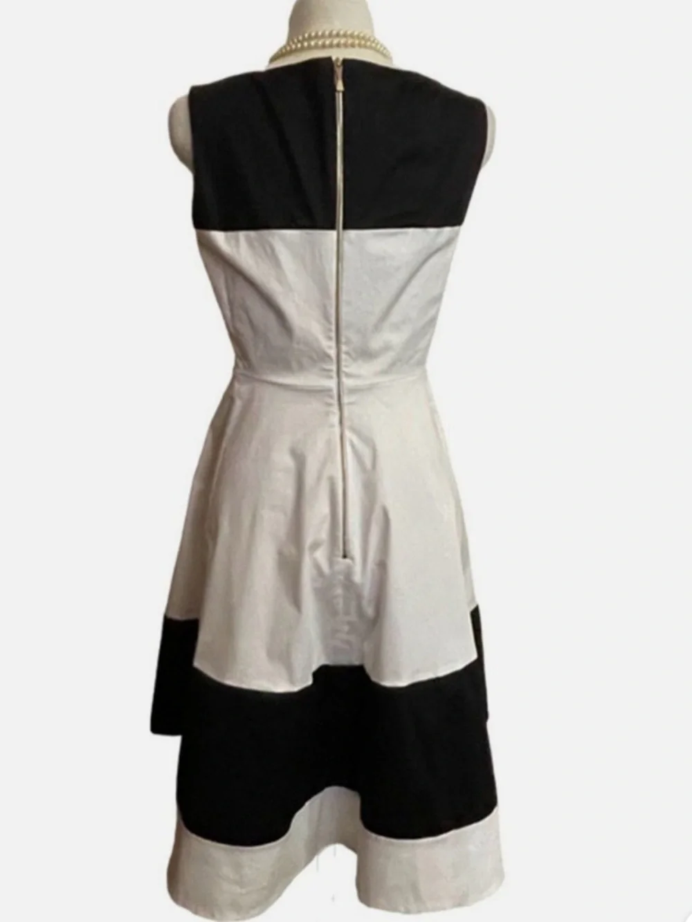 Classic Black & White Fit-and-Flare Dress